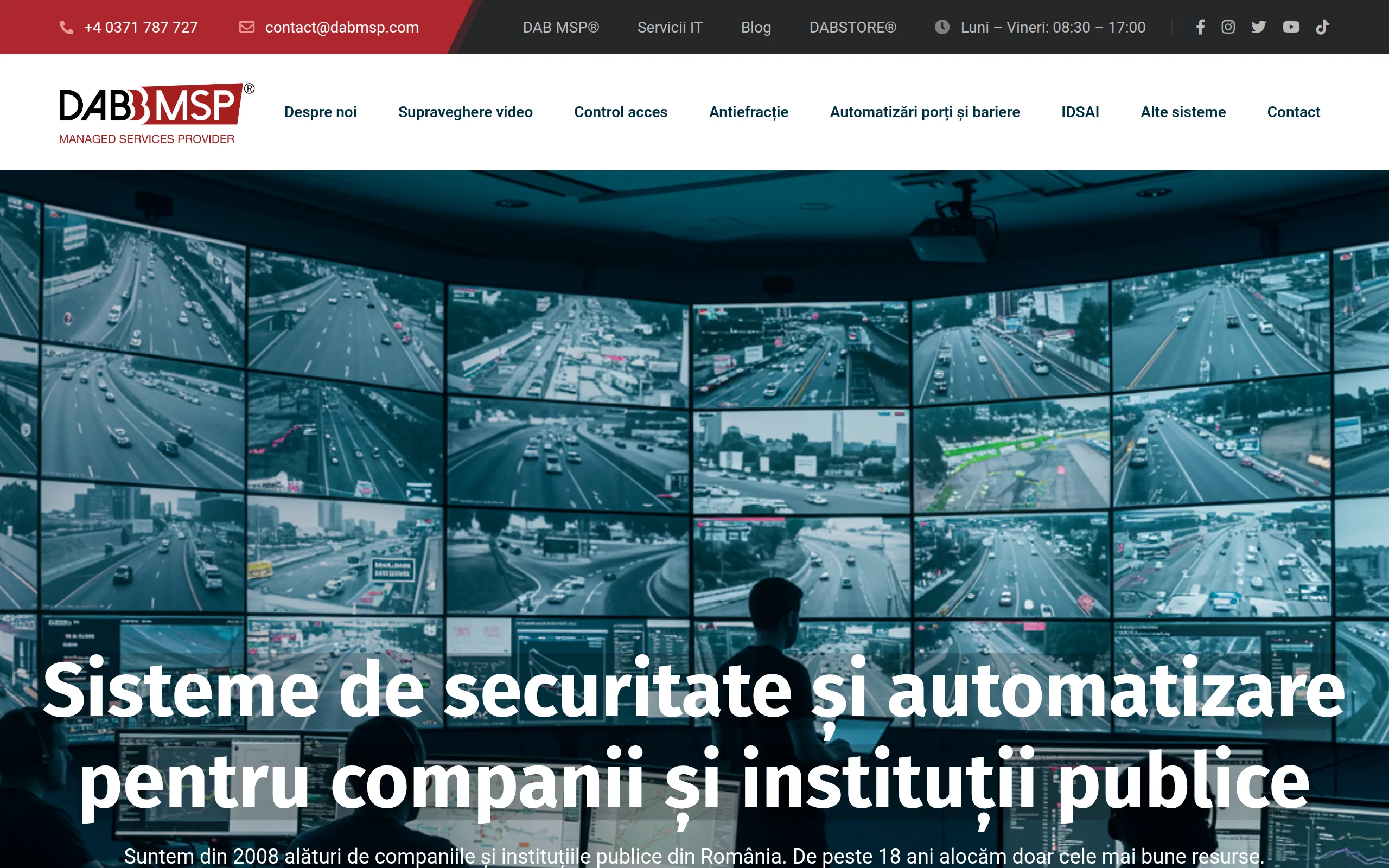 Pagina serviciilor de securitate de pe securitate.dabmsp.com