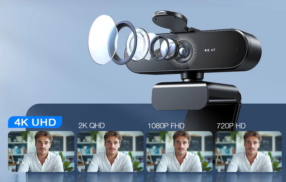 Camera web EMEET afișează o imagine 4K UHD