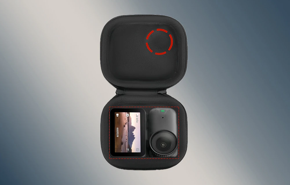 Carcasă deschisă cu camera în interior