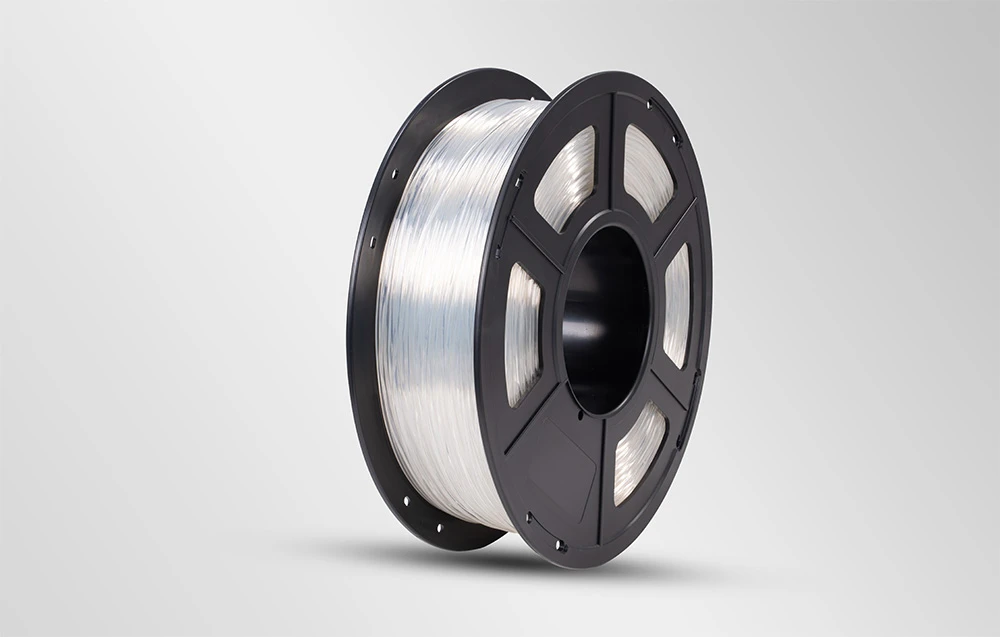 Filament transparent pe fundal gri