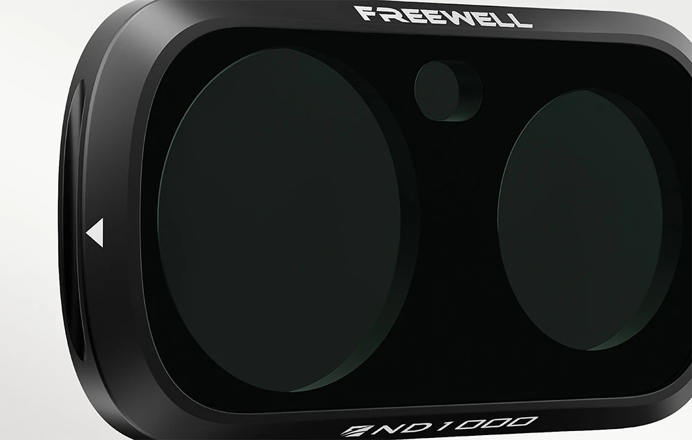 Detaliu al filtrului ND Freewell pentru Insta360 Luna Ultra ND1000