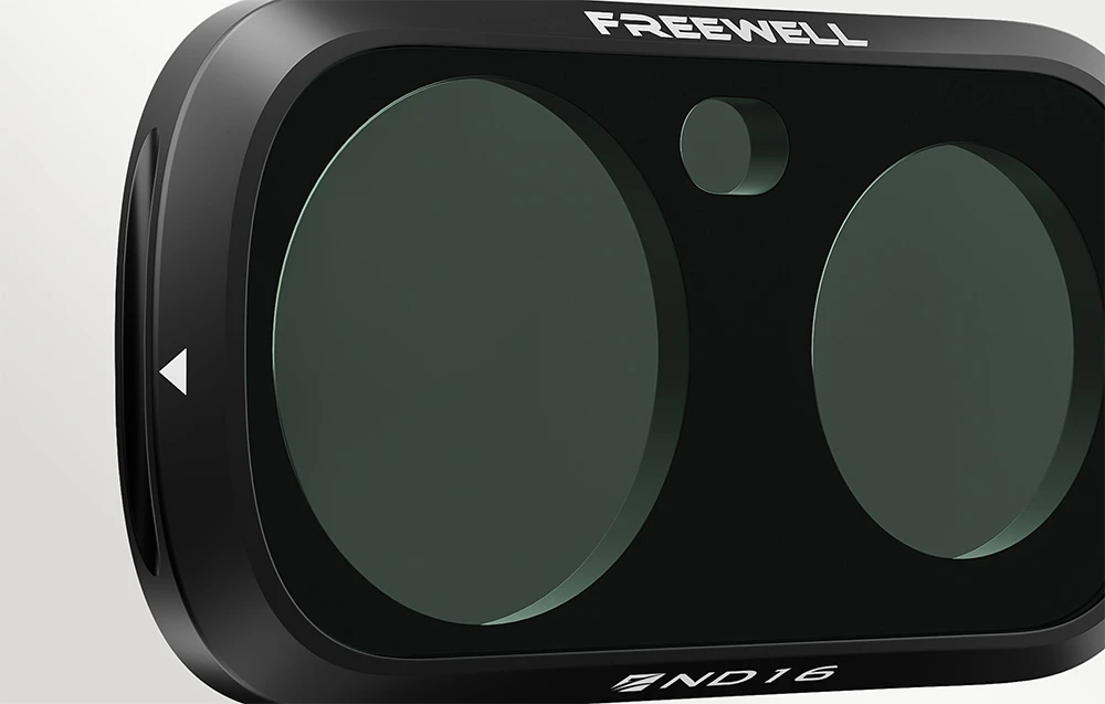 Detaliu al filtrului Freewell ND16 pentru Insta360 Luna Ultra