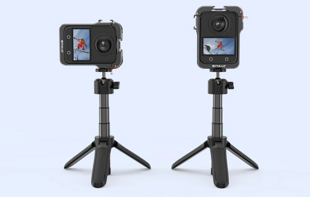Două camere de 360 de grade montate pe trepiede - vertical și orizontal