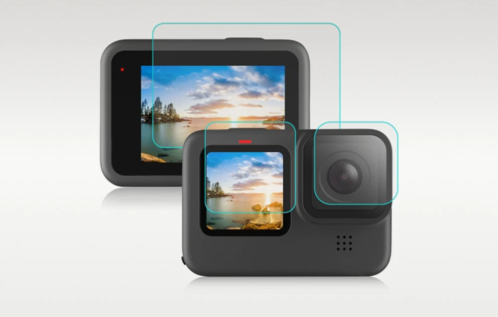 Set de lentile din sticlă temperată pentru obiectiv și ecranele frontal și posterior ale camerei de acțiune GoPro Hero 11