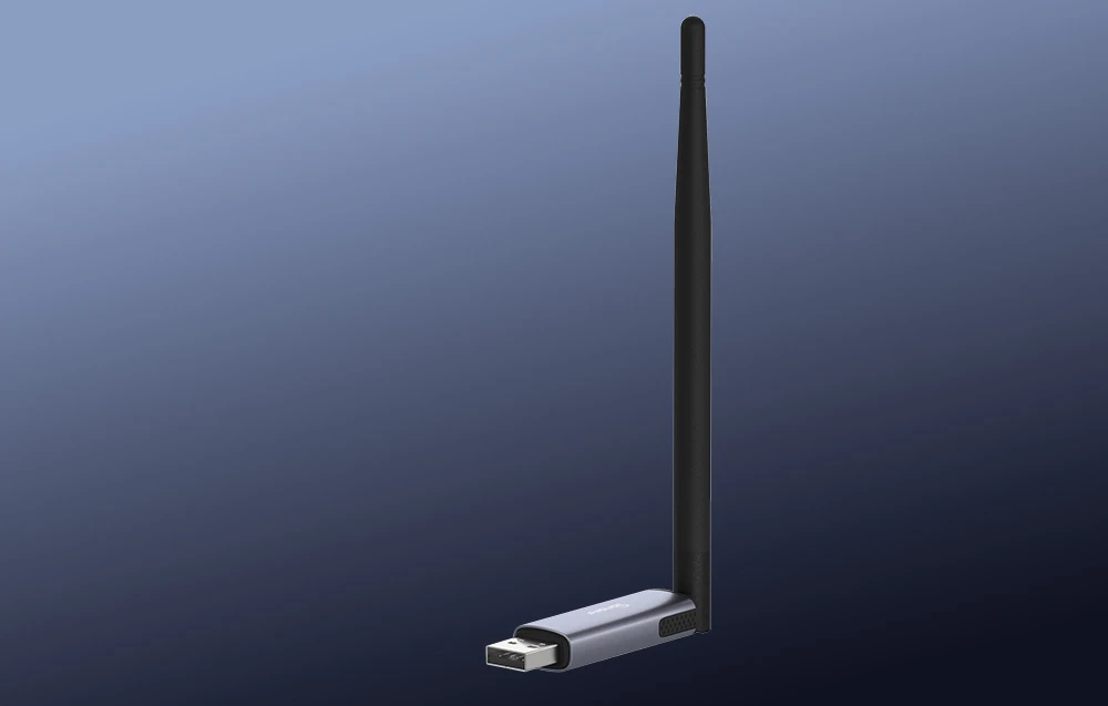 Gateway ZigBee pe fundal albastru marin.