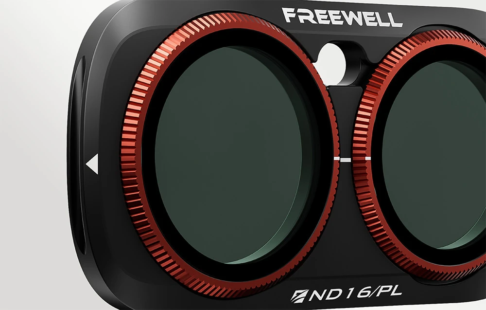 Detaliu al filtrului Freewell ND16/PL pentru Insta360 Luna Ultra