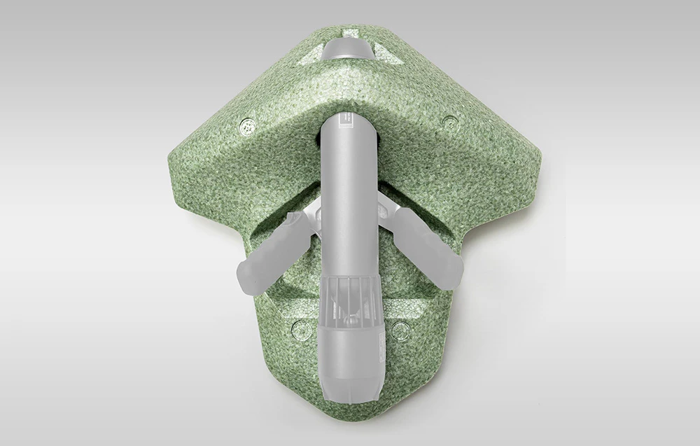 Placă de înot Waydoo Kickboard verde pe fond gri