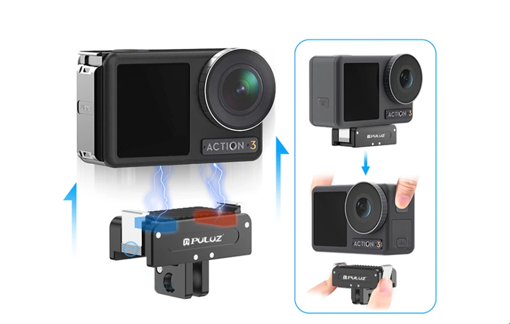 Diagrama de montare a suportului magnetic pentru camera sport