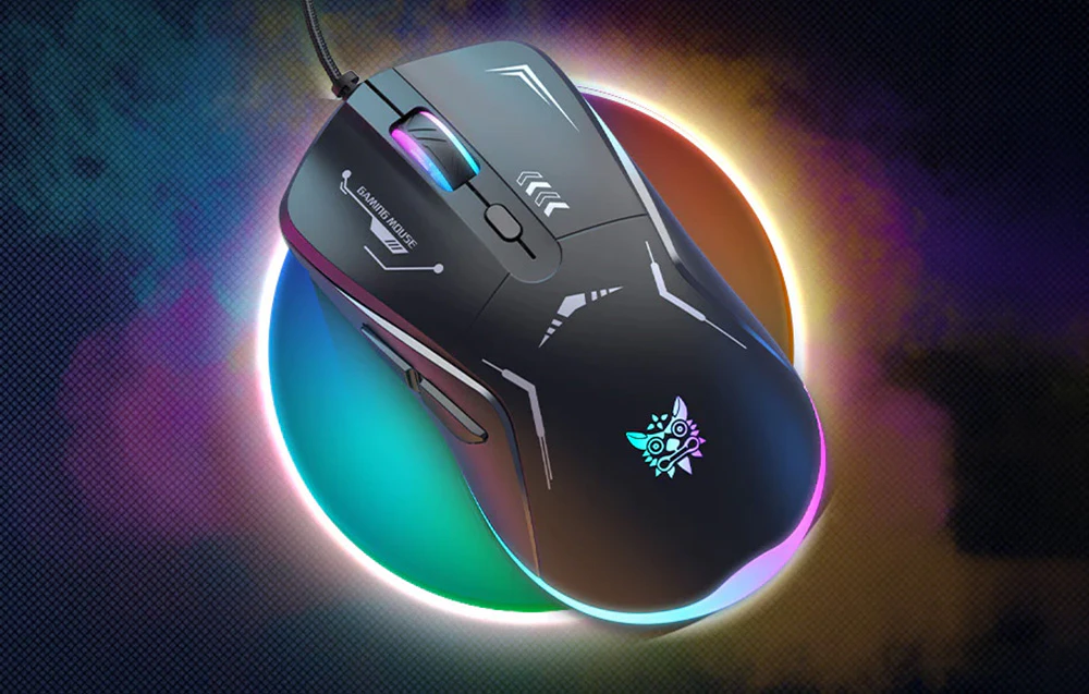 Mouse cu fir Onikuma cu iluminare de fundal colorată