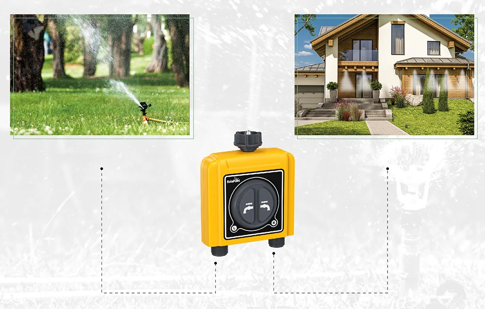 Photographs showing two garden zones irrigated by the RainPoint irrigation controller.