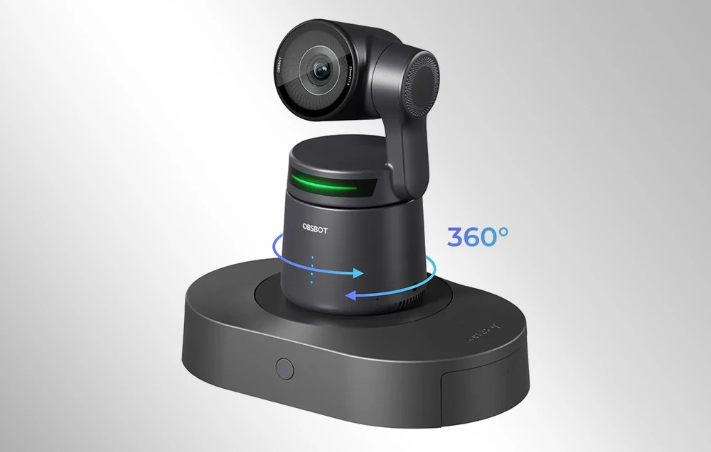 Cameră web rotativă la 360 de grade pe o stație de andocare