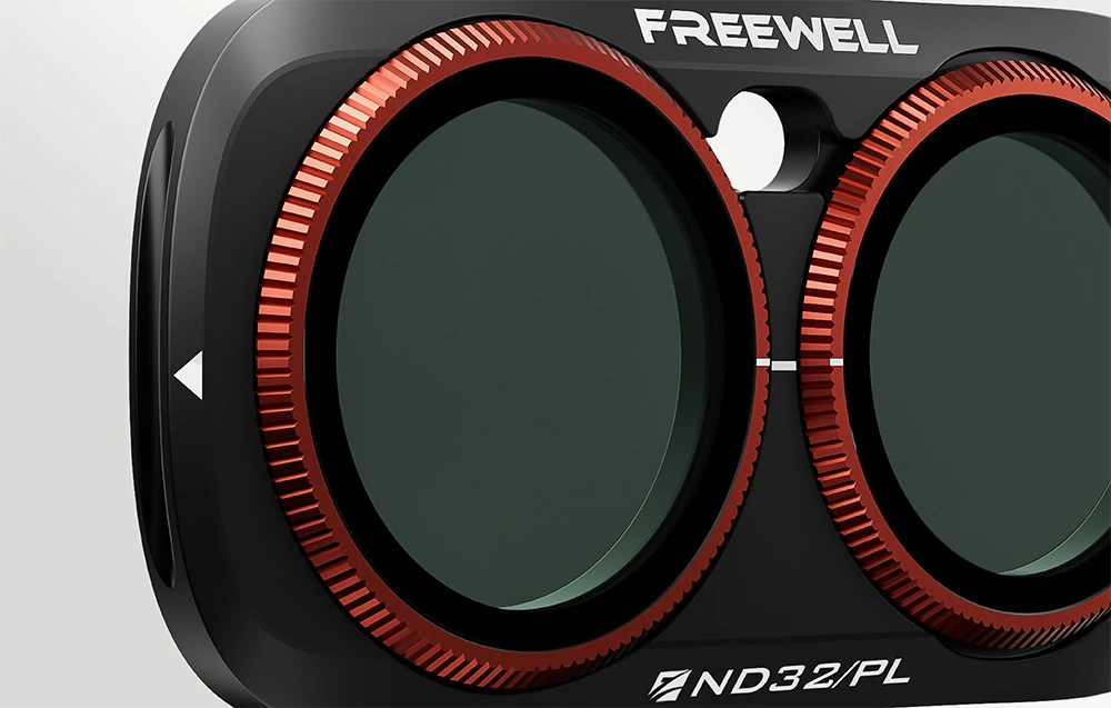 Detaliu al filtrului Freewell Insta360 Luna Ultra ND32/PL ND/PL