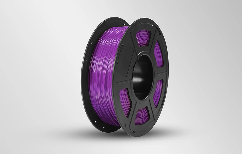 Filament violet pe fundal gri