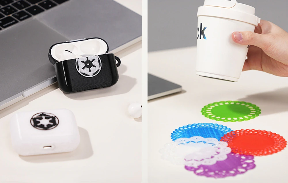 Cutie pentru căști wireless și suporturi pentru pahare