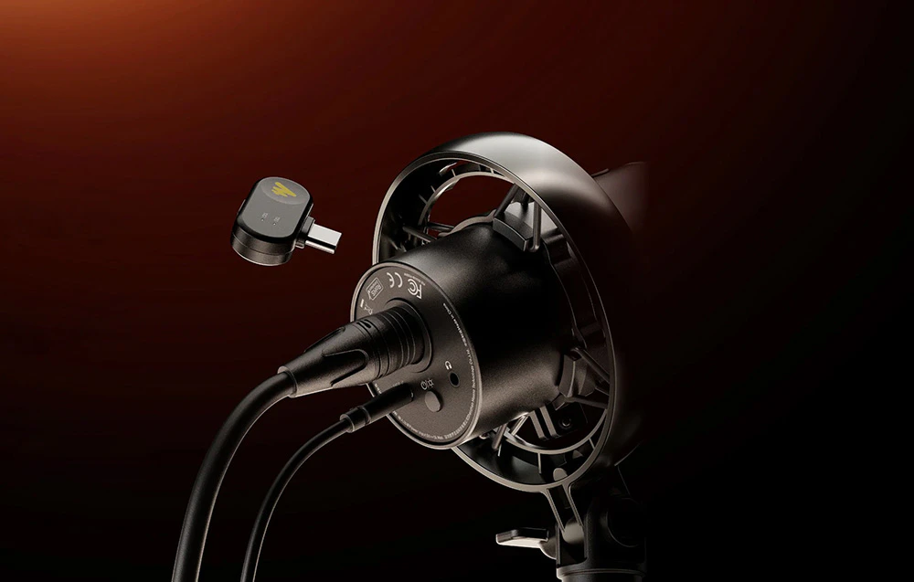Receptor conectat la microfon