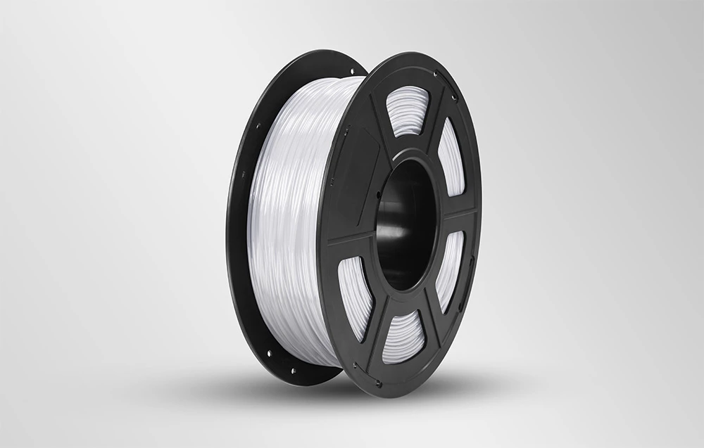 Filament alb pe fond gri