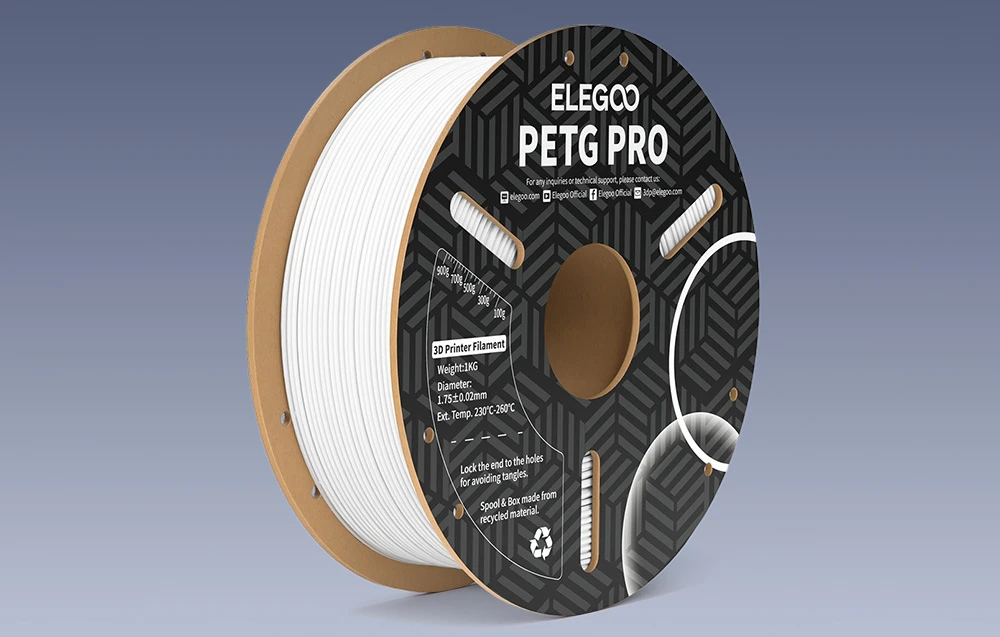 mosor de filament alb PETG