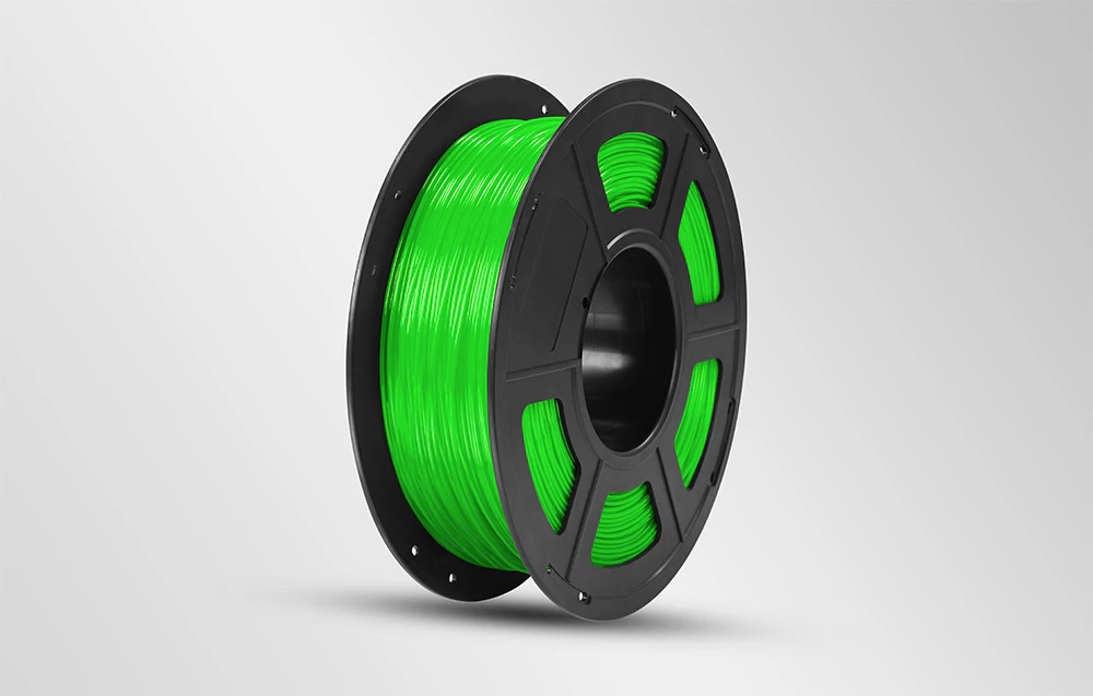 Filament verde pe fundal gri