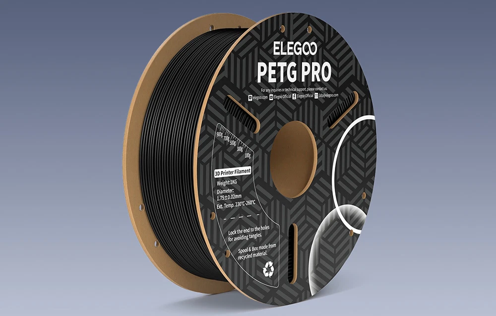 mosor de filament negru PETG