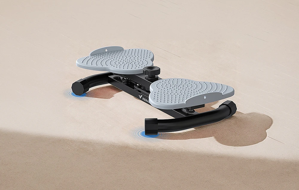 Aparatul MERACH Twister cu două platforme rotative, cu puncte de stabilizare albastre marcate sub ele