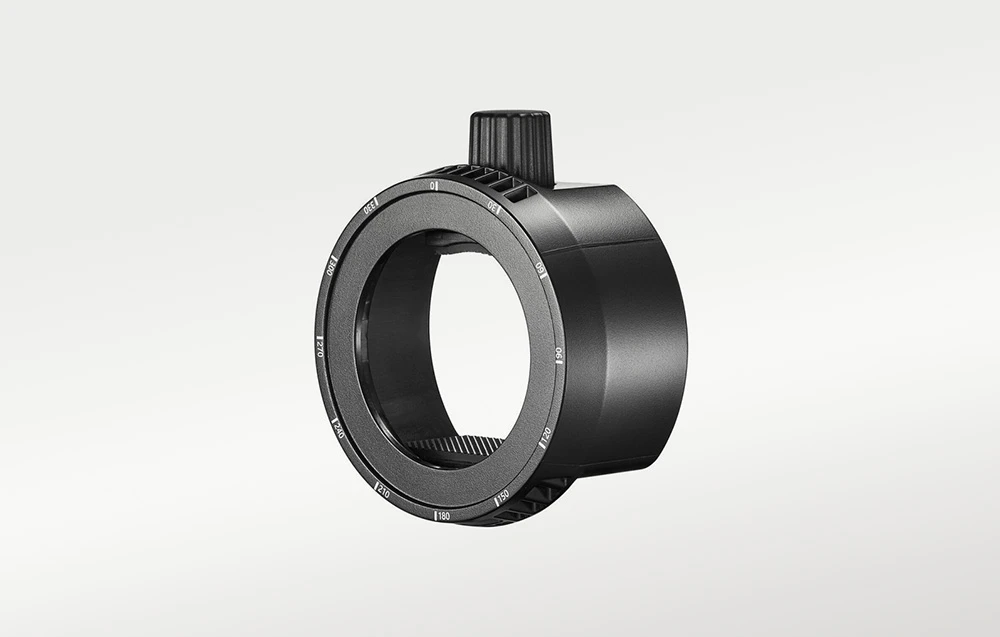 Suportul adaptor GODOX AK-R25 pe un fundal gri cu gradient