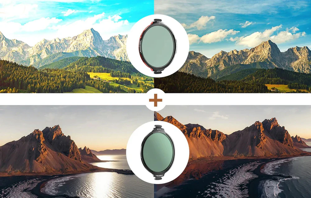 Fotografii care arată diferența înainte și după aplicarea filtrelor.