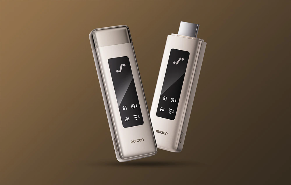 2 adaptoare wireless Aurzen pe fond maro