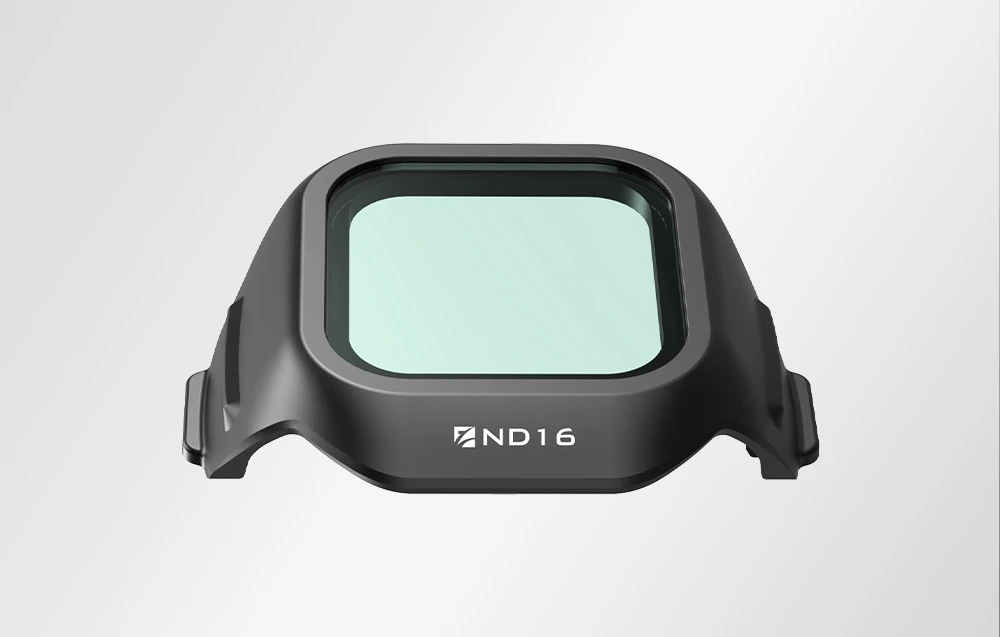 Filtru ND16 prezentat în față, pe un fundal luminos.