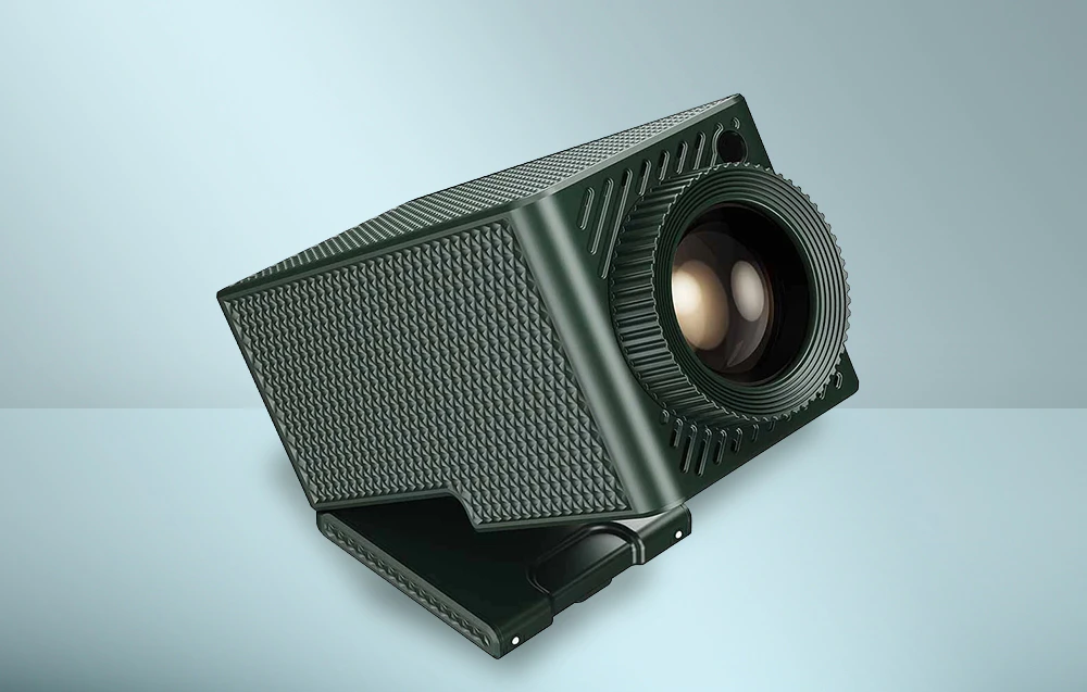 Proiector Blitzwolf BW-Vision A1 cu suport reglabil pe fundal gri