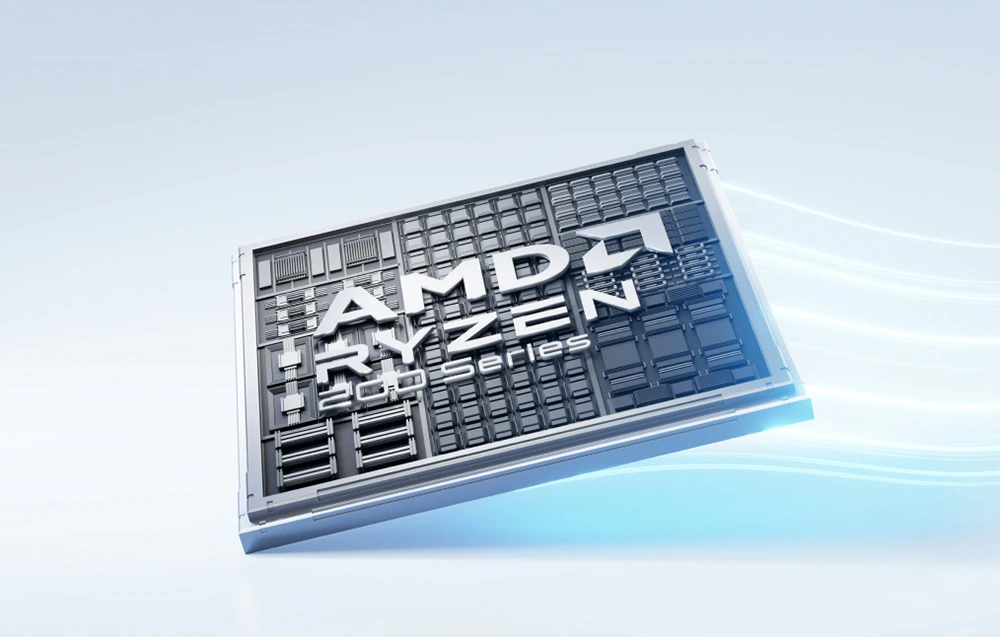Un procesor AMD Ryzen seria 200 prezentat ca fiind componenta responsabilă de performanța dispozitivului.