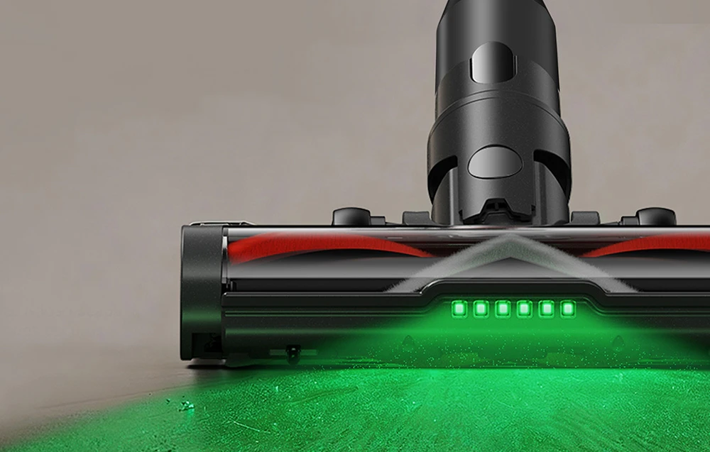 Peria electrostatică a aspiratorului Ultenic cu iluminare de fundal LED verde, care detectează praful de pe podea
