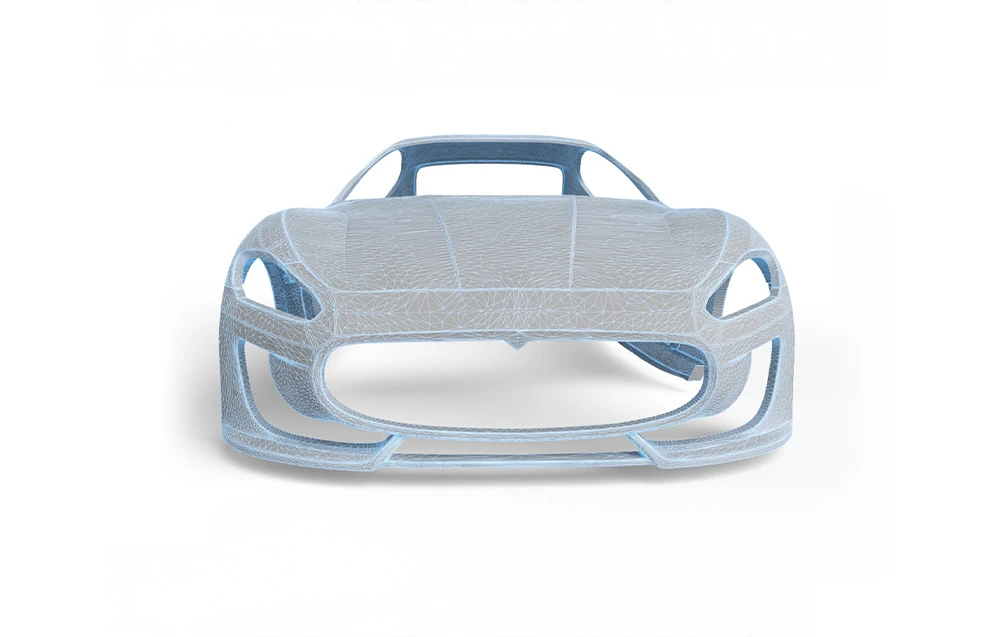 Un model 3D al unei mașini scanat folosind Revopoint Miraco Plus.