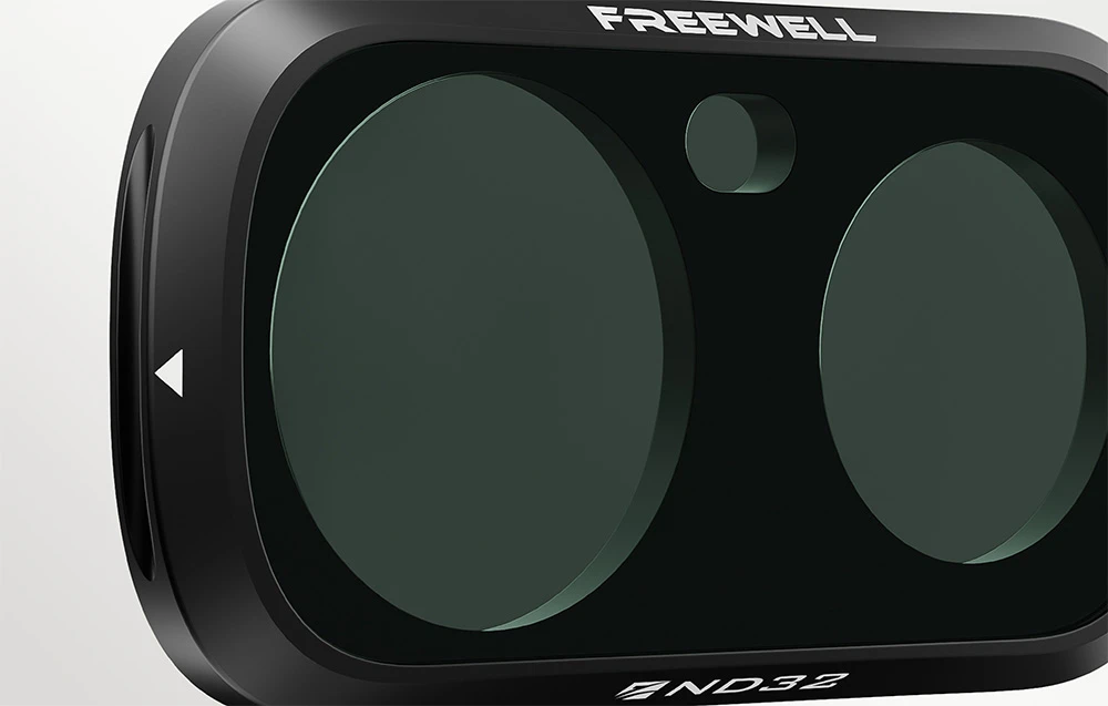 Detaliu al filtrului Freewell ND32 pentru Insta360 Luna Ultra