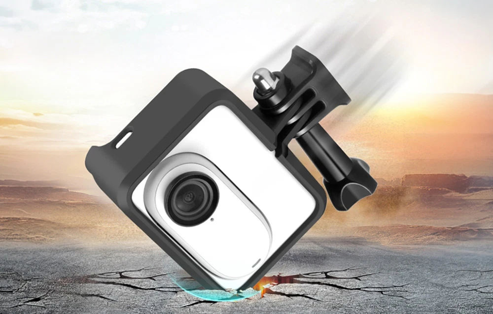 Husă de protecție rezistentă pentru camera Insta360 GO 3 în cazul unei căderi pe o suprafață dură, demonstrând durabilitatea acesteia