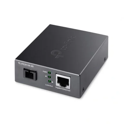 "10/100/1000 Mbps RJ45 to 1000 Mbps Single-mode SC WDM Bi-Directional Fiber Converter PORT: 1× Gigabit SC Port, 1× Gigabit RJ45 Port (Auto MDI/MDIX) SPEC: Full-duplex, Tx:1310 nm, Rx:1550 nm, Up to 20 km, Chassis TL-FC1420 rack-mountable"