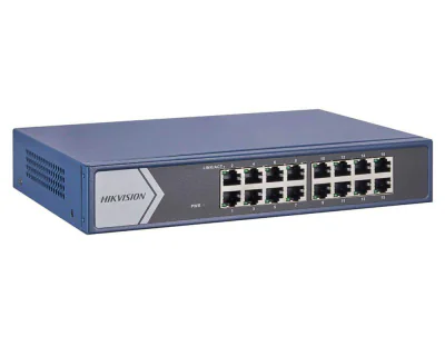 16 Port Gigabit Smart Switch Hikvision DS-3E1516-EI(V3) 16 × Gigabit RJ45 port Support IEEE 802.3az Support STP/RSTP loop prevention with storm control Support cable detection to locate failure Support DHCP snooping Support 6 kV surge protection