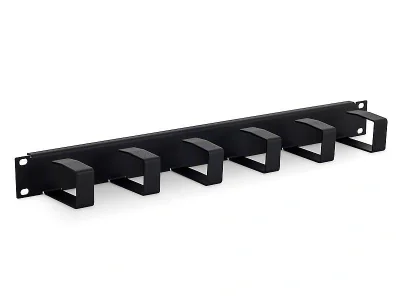 19' cable management panel 1U,6x inele 70 x 40 mm