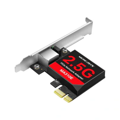2.5 Gigabit PCIe Network Adapter SPEED: 2.5 Gbps SPEC: 1×RJ45,  Full-Height Bracket/Low-Profile Bracket FEATURE: Multi-Speed Compatibility, Wake on LAN, Flow Control
