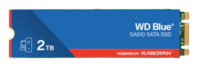 SSD WD Blue SA510 2TB SATA, M.2 2280, Read/Write: 560/520 MBps, IOPS 87K/83K, TBW: 500 "WDS200T3B0B-00C7C0"