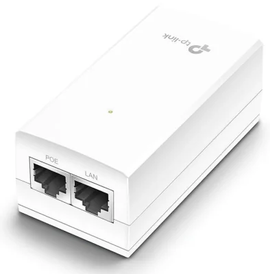 "48V Passive PoE Injector Adapter PORT: 1× Gigabit PoE Port, 1× Gigabit Non-PoE Port SPEC: Data and Power Carried over The Same Cable, 48 V Power Input, 24 W PoE Power, Plastic Case"