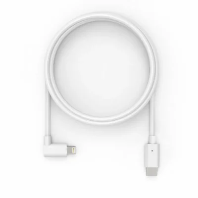 6FT USB-C MALE TO 90 DEGREE/LIGHTNING CHG CBL RIGHT ANGLE WH