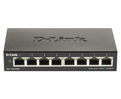 Switch D-LINK DGS-1100-08V2, 8x Gigabit, L2, gestionat