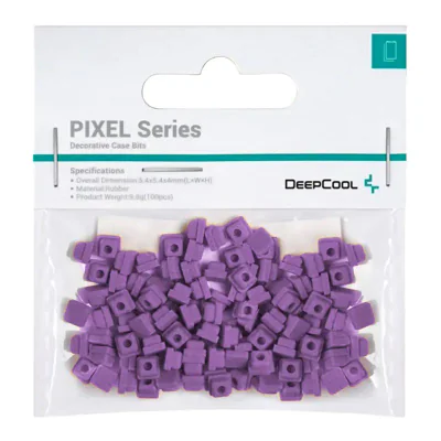 Accesoriu decorativ pt. carcasa DeepCool "PIXEL TV", silicon, 5.4x5.4x4mm, pachet 100 buc, mov, "R-PIXEL-TV100-G-1" 6933412796763