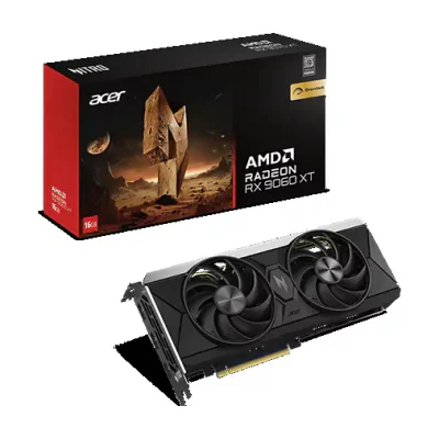 Acer Nitro Radeon RX 9060 XT OC, Radeon RX 9060 XT, 16 GB, GDDR6, 7680 x 4320 pixels, PCI Express 5.0, 2 fan(s)