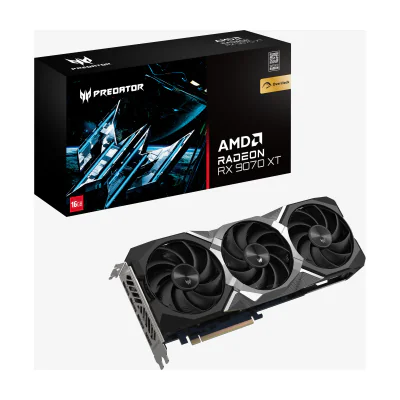Acer Predator BiFrost Radeon RX 9070 XT OC 16GB, Radeon RX 9070 XT, 16 GB, GDDR6, 256 bit, 7680 x 4320 pixels, PCI Express x16 5.0