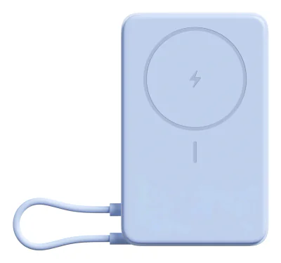 Acumulator extern magnetic cu suport incorporat Xiaomi BHR08PCGL, 33 W (USB-C), 10000 mAh, Cablu USB-C integrat, Incarcare Wireless 15 W (Albastru) "BHR08PCGL"