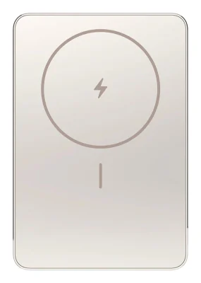 Xiaomi Super Slim Magnetic Power Bank 5000. Battery capacity: 5000 mAh, Battery technology: Lithium-Ion (Li-Ion), Battery voltage: 3.87 V. USB Type-C ports quantity: 1. Wireless charging. Product colour: Sand