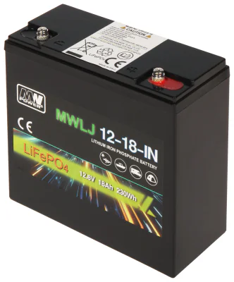 Acumulator LiFePO4 MW POWER 12.8V/18AH/LIFEPO4-MWLJ, 12,8 V, 18 Ah