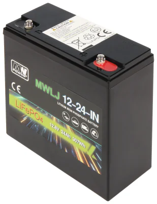 Acumulator LiFePO4 MW POWER 12.8V/24AH/LIFEPO4-MWLJ, 12,8 V, 24 Ah