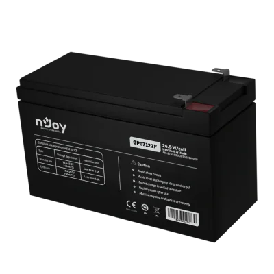 Acumulator nJoy GP07122F 12V 23.51W/cell  Battery Model GP07122F Voltage 12V Power (1,65V/cell@15 min) 23.51W/cell Type VRLA - maintanance free Designed Floating Life 3~5 years Nominal Operating Temp. Range 25o C ± 3o C Terminal F2 terminal -Faston T